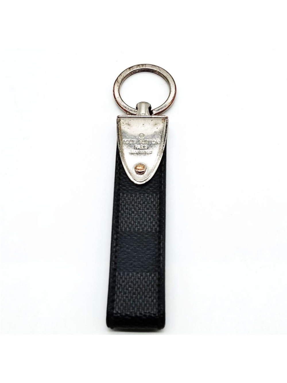 Louis Vuitton Damier Graphite Black Leather & Silver-Tone Keychain - Picture 3 of 9